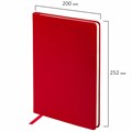 Блокнот БОЛЬШОЙ ФОРМАТ (200х252 мм) В5, BRAUBERG "Income", кожзам, 128 л., клетка, красный, 125205 125205