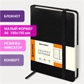 Блокнот МАЛЫЙ (100x150 мм) А6, BRAUBERG "Metropolis", балакрон, резинка, клетка, черный, 111589 111589