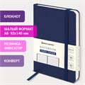 Блокнот МАЛЫЙ ФОРМАТ (93х140 мм) А6, BRAUBERG ULTRA, балакрон, 80 г/м2, 96 л., клетка, темно-синий, 113053 113053