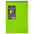 Блокнот А5 80 л., спираль пластиковая, обложка пластик, клетка, BRAUBERG "Metropolis", ЗЕЛЕНЫЙ, 115570 115570