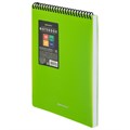 Блокнот А5 80 л., спираль пластиковая, обложка пластик, клетка, BRAUBERG "Metropolis", ЗЕЛЕНЫЙ, 115570 115570