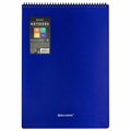 Блокнот БОЛЬШОГО ФОРМАТА А4, 80 л., обложка пластик, клетка, BRAUBERG "Metropolis", СИНИЙ, 115574 115574