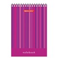 Блокнот МАЛЫЙ ФОРМАТ А6 97х145 мм, 40 л., гребень, картон, клетка, BRAUBERG, "Полоски", 129822 129822