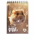 Блокнот МАЛЫЙ ФОРМАТ А6, 100х146 мм, 60 л., спираль, картон, клетка, ERICH KRAUSE, "Fluffy", 63382 117568