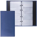 Визитница на кольцах BRAUBERG "Favorite", на 240 визиток, под фактурную кожу, темно-синяя, 231664 231664