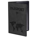 Обложка для паспорта "Passport Map", мягкая экокожа, графитовая, STAFF, 238875 238875