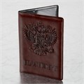 Обложка для паспорта STAFF, полиуретан под кожу, "ГЕРБ", коричневая, 237604 237604
