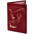 Обложка для паспорта натуральная кожа "наплак", тиснение золотом "Impression", красная, BRAUBERG, 238211 238211