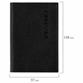 Обложка для паспорта натуральная кожа флоттер, "PASSPORT", кожаный уголок, черная, BRAUBERG, 238192 238192