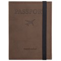 Обложка для паспорта с карманами и резинкой, мягкая экокожа, "PASSPORT", коричневая, BRAUBERG, 238204 238204