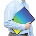 Папка объемная на молнии пластиковая BRAUBERG GRADE, А4, 330х240мм, 600мкм, зелено-голубой градиент, 271974 271974