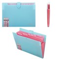 Папка-органайзер на кнопке 12 отделений, BRAUBERG "Extra", А4, голубая с розовым, 271932 271932