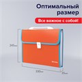 Папка-портфель пластиковая BRAUBERG "JOY", А4 (330х245х35 мм), 13 отделений, с окантовкой, оранжевая, 227975 227975