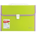 Папка-портфель пластиковая BRAUBERG "JOY", А4 (330х245х35 мм), 13 отделений, с окантовкой, салатовая, 227974 227974