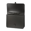 Папка-портфель пластиковая BRAUBERG "КОНСУЛ" А4 (370х280х120 мм), 2 отделения, фактура "бисер", черная, 223079 223079