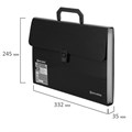Папка-портфель пластиковая BRAUBERG А4 (332х245х35 мм), 13 отделений, фактура диагональ, черная, 221375 221375
