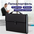 Папка-портфель пластиковая BRAUBERG А4 (332х245х35 мм), 13 отделений, черная, 221378 221378