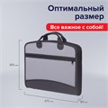 Папка-портфель пластиковая BRAUBERG А4+ (375х305х60 мм), 4 отделения, 2 кармана, серая, 228685 228685