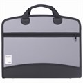 Папка-портфель пластиковая BRAUBERG А4+ (375х305х60 мм), 4 отделения, 2 кармана, серая, 228685 228685