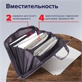 Папка-портфель пластиковая BRAUBERG А4+ (375х305х60 мм), 4 отделения, 2 кармана, серая, 228685 228685