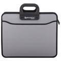 Папка-портфель пластиковая BRAUBERG ПРЕМЬЕР А4 (390х315х120 мм), 3 отделения, фактура "бисер", серая, 223083 223083