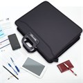 Папка-портфель пластиковая БОЛЬШОГО ФОРМАТА BRAUBERG "ПОРТФОЛИО" А3 (470х380х130 мм), 3 отделения, черная, 223081 223081