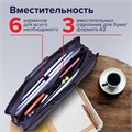 Папка-портфель пластиковая БОЛЬШОГО ФОРМАТА BRAUBERG "ПОРТФОЛИО", А3 (470х380х130 мм), 3 отделения, серая, 223080 223080