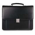 Портфель "Проект", 38х28,5х10 см, искусственная кожа, 2 отделения, замок с ключом, черный, 200 240204