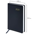Ежедневник датированный 2025 А5 138x213 мм BRAUBERG "Select", балакрон, темно-синий, 115807 115807