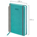 Ежедневник датированный 2025 А5 138x213 мм, BRAUBERG "Mosaic", под кожу, карман для ручки, бирюза, 115837 115837