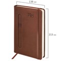 Ежедневник датированный 2025 А5 138x213 мм, BRAUBERG "Optimal", под кожу, резинка-фиксатор, держатель для ручки, коричневый, 115895 115895