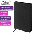 Ежедневник датированный 2025 А5 148х218 мм GALANT "Magnetic", под кожу, клапан, черный, 115708 115708