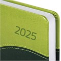 Ежедневник датированный 2025, А5, 138x213 мм, BRAUBERG "Bond", под кожу, зеленый/салатовый, 115768 115768