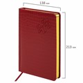 Ежедневник датированный 2025, А5, 138x213 мм, BRAUBERG "Comodo", под кожу, красный, 115773 115773