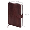 Ежедневник датированный 2025, А5, 138x213 мм, BRAUBERG "Legend", под кожу, застежка, коричневый, 115794 115794
