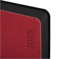 Ежедневник датированный 2025, А5, 138x213 мм, BRAUBERG "Metropolis Mix", под кожу гибкий, красный, 115860 115860