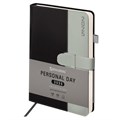Ежедневник датированный 2025, А5, 138х213 мм, BRAUBERG "Esthetic", под кожу, держатель для ручки, застежка, черный/серый, 115926 115926