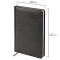 Ежедневник датированный 2025, А5, 138х213 мм, BRAUBERG "Impression", под кожу, серый, 115923 115923