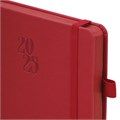Ежедневник датированный 2025, А5, 138х213 мм, BRAUBERG "Plain", под кожу, резинка, держатель для ручки, красный, 115918 115918