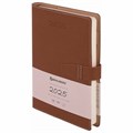 Ежедневник датированный 2025, А5, 143x218 мм, BRAUBERG "Journal", под кожу, застежка, органайзер, коричневый, 115883 115883