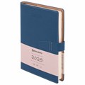 Ежедневник датированный 2025, А5, 143х218 мм, BRAUBERG "Journal", под кожу, застежка, органайзер, синий, 115879 115879