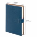 Ежедневник датированный 2025, А5, 143х218 мм, BRAUBERG "Journal", под кожу, застежка, органайзер, синий, 115879 115879