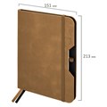 Ежедневник датированный 2025, А5, 151х213 мм, BRAUBERG "Note", под кожу, держатель для ручки, резинка-фиксатор, бежевый, 115935 115935