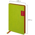 Ежедневник недатированный А5 (138х213 мм), BRAUBERG "AIM", под кожу 136 л., светло-зеленый, 113417 113417