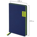 Ежедневник недатированный А5 (138х213 мм), BRAUBERG "AIM", под кожу, 136 л., темно-синий, 113423 113423