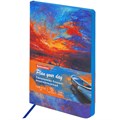 Ежедневник недатированный А5 (138х213 мм), BRAUBERG VISTA, под кожу, гибкий, 136 л., "Sunset at sea", 112041 112041