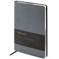 Ежедневник недатированный А5 138х213 мм BRAUBERG "Metallic", под кожу, 136 л., гибкий, графитовый, 113375 113375