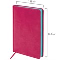 Ежедневник недатированный А5 138х213 мм BRAUBERG "Rainbow" под кожу, 136 л., розовый, 111665 111665