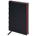 Ежедневник недатированный А5 138х213 мм BRAUBERG FLAME под кожу, 160 л., черный, красный срез, 123844 123844