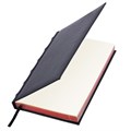 Ежедневник недатированный А5 138х213 мм BRAUBERG FLAME под кожу, 160 л., черный, красный срез, 123844 123844